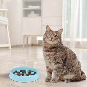 Slow Feeder for dogs or cats / Anti Choking Pet Bowl / Blue